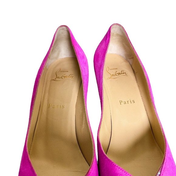 Christian Louboutin Fuchsia Heels with Sparkling Accents - Picture 8 of 16